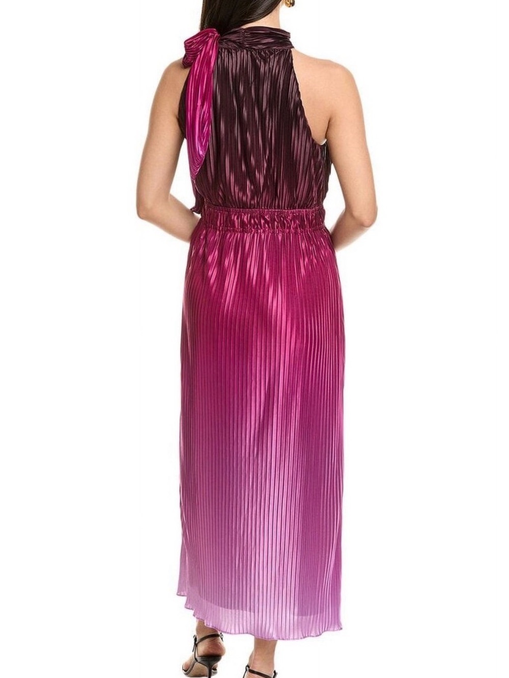 Anne Klein Pleated Tie Neck Midi Dress NWT - Picture 3 of 7